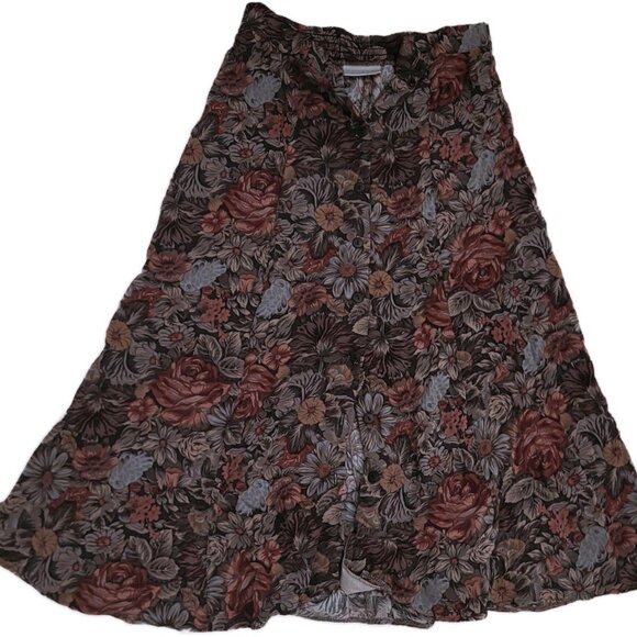 Floral Vintage Button-up Maxi Skirt - Picture 5 of 5